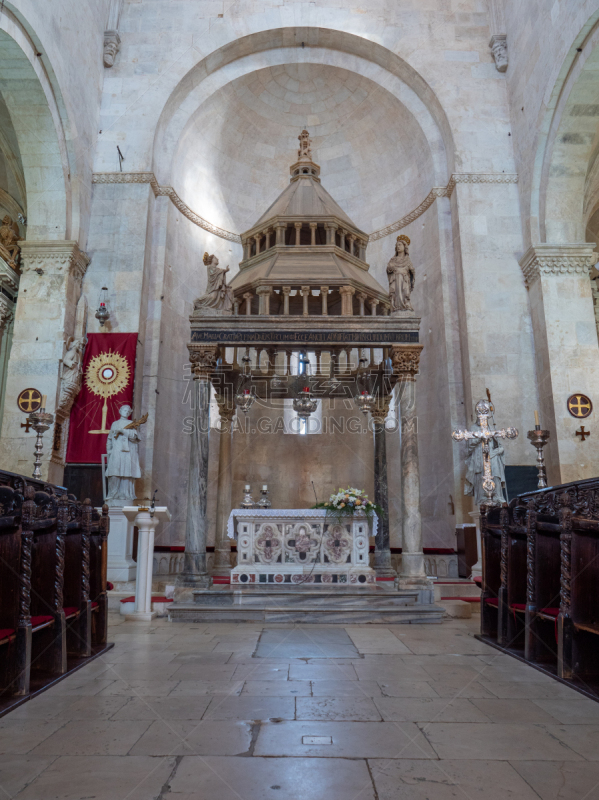 Trogir is a historic town and harbour on the Adriatic coast in Split-Dalmatia County, Croatia. The historic city of Trogir is situated on a small island between the Croatian mainland and the island of Čiovo. Since 1997, the historic centre of Trogir has b