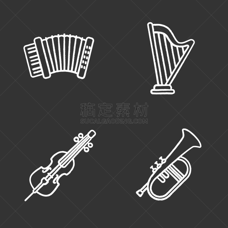 计算机图标,乐器,粉笔画,乐器弦,手风琴,绘画插图,古典乐,偏远的,线绳,口琴