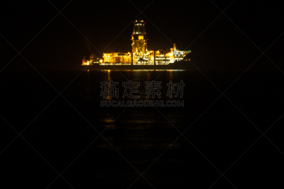 加那利群岛,石油钻塔,海洋,分离着色,室内过夜,生物燃料,油泵,加燃料,夜晚,石油工业