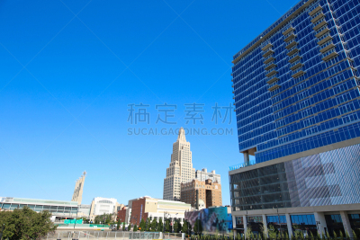 堪萨斯城,市区,天空,新的,夏天,商务研讨会,输电塔,建筑业,街道