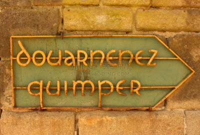 Douarnenez Quimper  Directional arrow Signaling  Cities of Brrtagne Finistère France