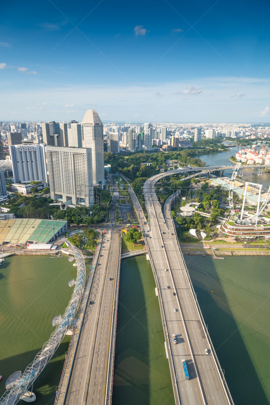 新加坡市,都市风景,城市天际线,市区,新加坡摩天观景轮,克拉码头,新加坡河,滨海湾 ,4k分辨率,新加坡