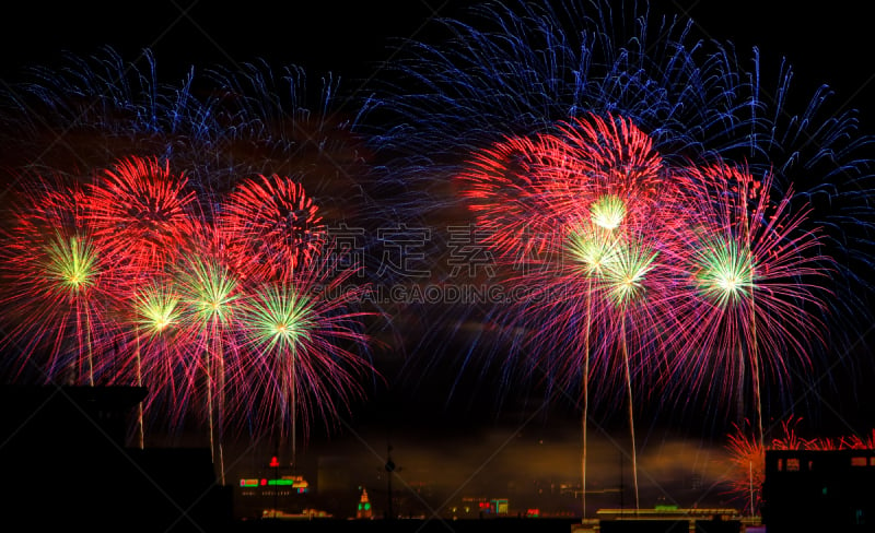 夜晚,新年前夕,天空,烟花秀,事件,圣诞装饰物,彩色背景,公园,中国,新年