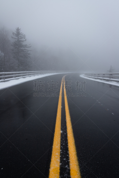 大风雪,高架桥,冬天,海湾,白昼,寒冷,环境,北卡罗来纳,雪,国家森林公园