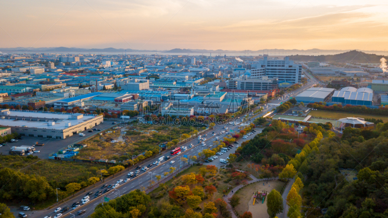 公园,韩国,都市风景,工业,仁川,商务,照明设备,汽车,交通,曙暮光