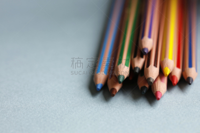 铅笔,绘画插图,留白,艺术,水平画幅,无人,彩色铅笔,组物体,特写,光谱色