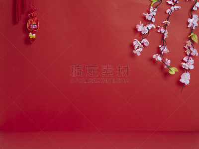 传统,春节,留白,红色背景,2020,铸锭,新年前夕,中国结,泰国,信封