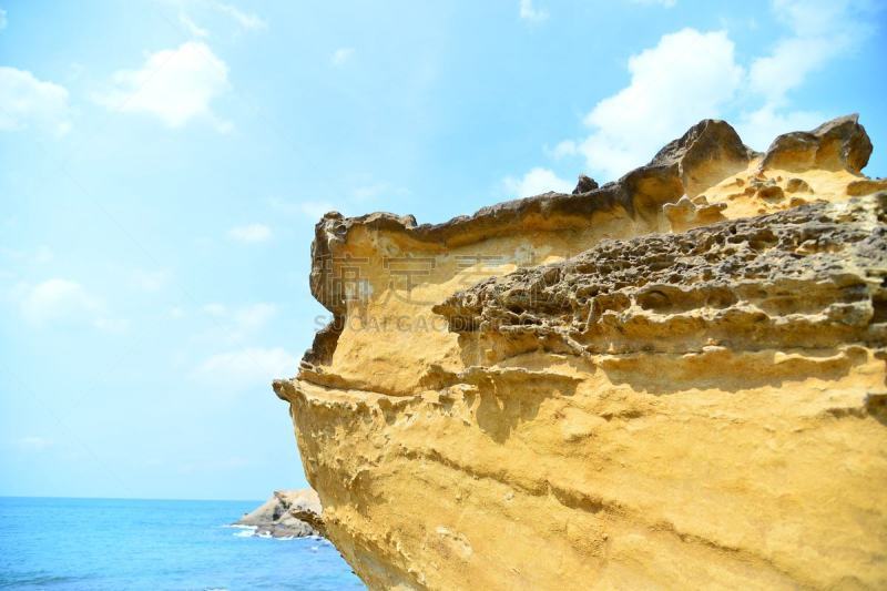 海岸线,地质公园,现代,人,地形,户外,夏天,形状,黄色,石材