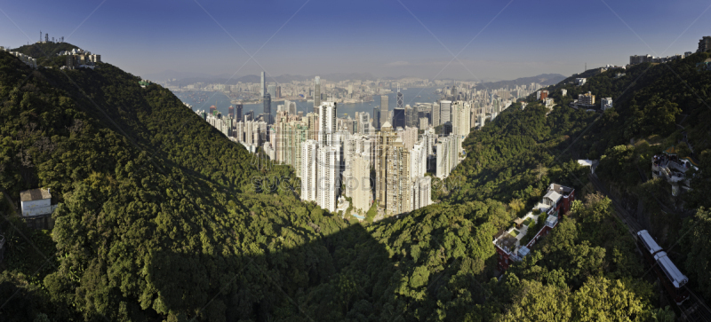 海港,全景,中等水平地区,大笪地,山顶凌霄阁,九龙湾,尖沙咀,湾仔,太平山,新界