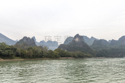 漓江,中国,地形,商务关系,桂林山水,丽江,阳朔,水,留白,水平画幅