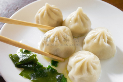 中式小笼包,馄饨,饺子,早餐,水平画幅,小吃,肉,餐馆,快餐店,小麦面团