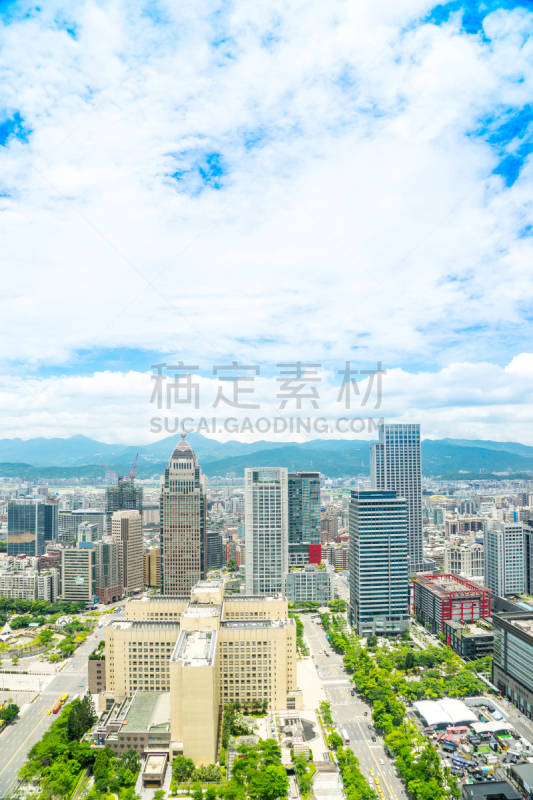 city skyline aerial view in Taipei 101, Taiwan