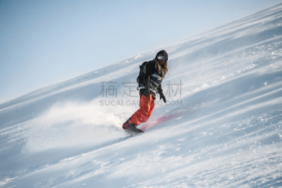 男人,山,雷鬼头,滑翔,下移