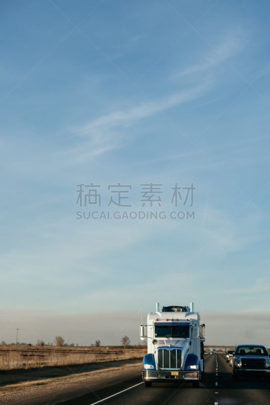 卡车,天空,货物集装箱,公路,巨大的,蓝色,非都市风光,运输