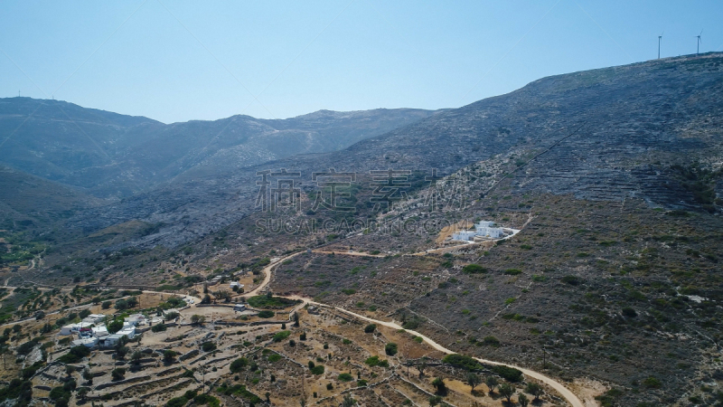 希腊,基克拉迪群岛,岛,天空,Ios,接力赛,摄像机拍摄角度