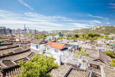 韩国,北村韩屋村,传统,巷,著名景点,屋顶,朝鲜半岛,背景,户外,旅行者