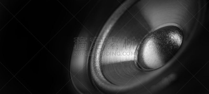 扬声器,黑色背景,膜,低音提琴,分离着色,留白,水平画幅,无人,噪声,巨大的