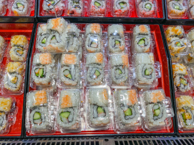 超级市场,寿司,日本,饭团,待售,堆,鱼子,寿司米,饮食产业,边框