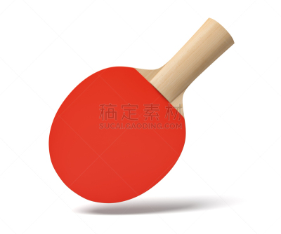 三维图形,木制,乒乓球,红色,球拍,橡胶,把手,白色背景,半空中,特写