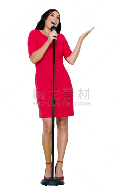 一个人,从容态度,青年女人,舞蹈,黑发,全身像,连衣裙,幸福,歌手,女性