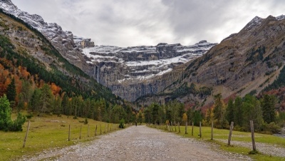 小路,加瓦尔尼,云景,法国,世界遗产,雪,草,著名景点,自然美,背景
