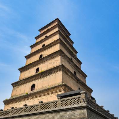 西安,宝塔,中国,巨大的,大雁塔,明朝风格,犹太教会堂,建筑,无人,方形画幅