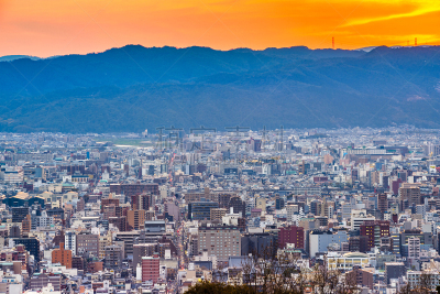 黄昏,京都府,都市风景,日本,商务,视角,城镇景观,曙暮光,人类居住地,现代