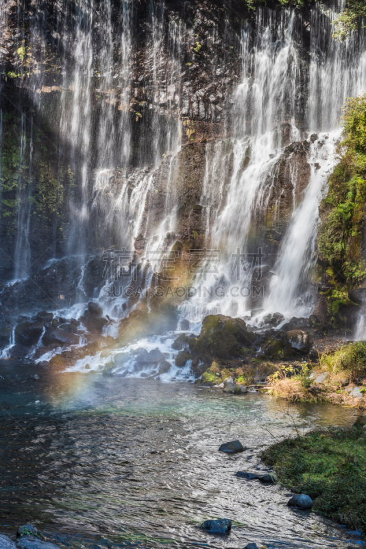 瀑布,富士宫,shiraito falls,日本,静冈县,垂直画幅,水,天空,云,户外