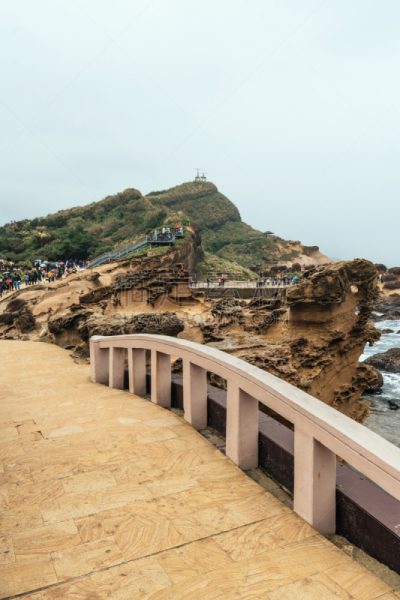 野柳地质公园,海岸线,石头,岩石,旅行者,海洋,地形,被侵蚀的,特写