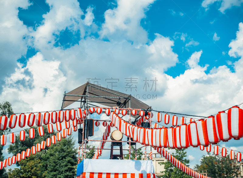 灯笼,舞蹈,红色,盂兰盆节,节日,日本,太鼓,纸,风景,戏剧表演