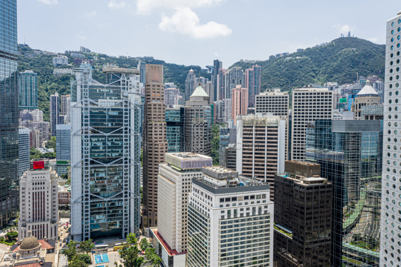 现代,建筑外部,都市风景,公亩,户外,白昼,组物体,蓝色,钢铁,拥挤的