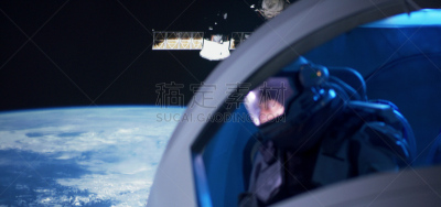 太空船,窗户,宇航员,透过窗户往外看,空间站,在活动中,旅途,空间探索,太空服,仅男人