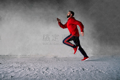 慢跑,户外,络腮胡子,侧面视角,男性美