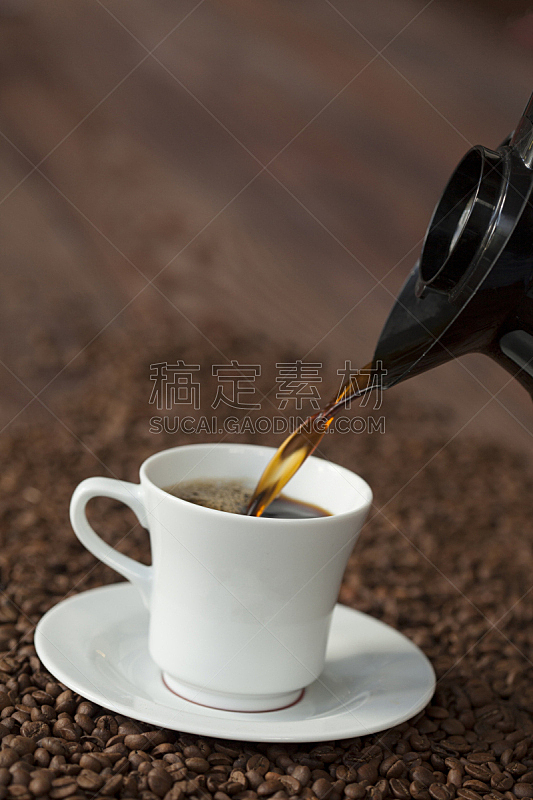咖啡杯,热,咖啡,咖啡豆,饮料,暗色,清新,倒,坐