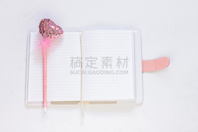 情人节卡,日记,粉色,水笔,时尚,空白的,翎毛,笔记本,白色背景,可爱的