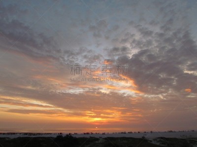 夏天,日落