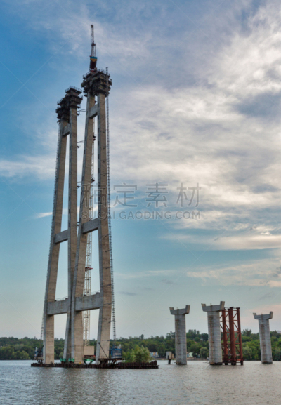 乌克兰,桥,建筑业,扎波罗热,在上面,第聂伯河