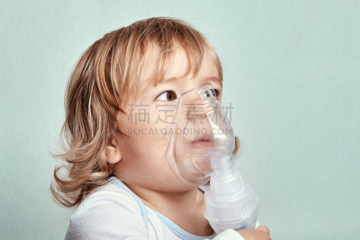 哮喘,小的,雾化器,女孩,白色,健康保健,药,风,一个人,设备用品