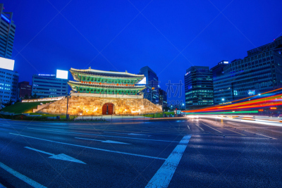 大门,首尔,室内过夜,南大门市场,南大门,水平画幅,墙,无人,符号,户外