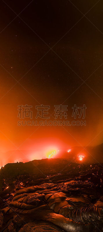 全景,熔岩,火山,自然,风险,黄色,波纹,红色,热,垂直画幅