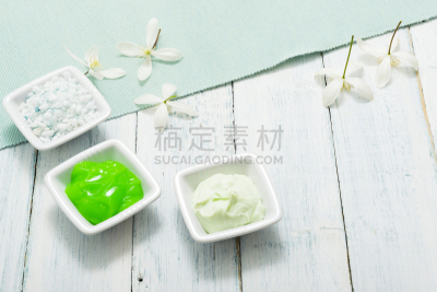 浴盐,润肤露,健康保健,纺织品,化妆用品,绿松石色,护手霜,木制,白色,碗