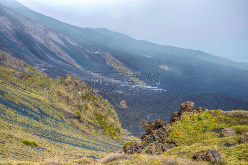 意大利,埃特纳火山,西西里,瓦莱,自然界的状态,环境,雪,公园,著名景点,小路