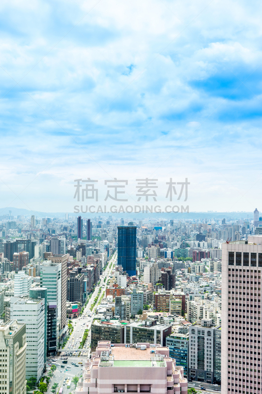 city skyline aerial view in Taipei 101, Taiwan