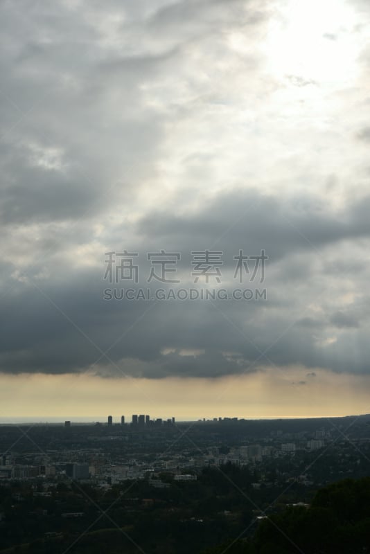 都市风景,洛杉矶县,商务,城市生活,好莱坞,暗色,交通,黄昏,加利福尼亚,现代