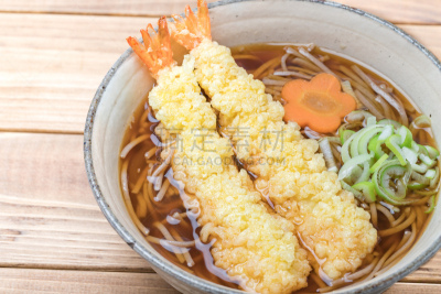 天麸罗,荞麦面,虾,面汤,炸制食物,海产,天妇罗虾,日本食品,食品,图像
