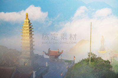 越南,地形,神,山,宝塔,萨帕,自然美,儿子