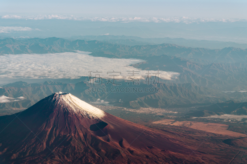 富士山,特写,天空,都市风景,蓝色,bird's eye,箱根园,御殿场市,富士宫,云