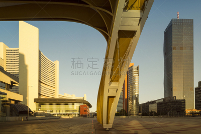 多瑙河谷,城市,维也纳,维也纳联合国城,多瑙河,办公室,新的,水平画幅,无人,联合国