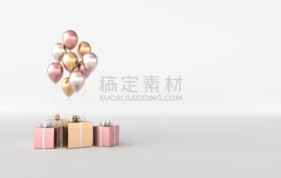 绘画插图,生日,闪亮的,包装纸,气球,空白的,蝴蝶结,三维图形,聚会