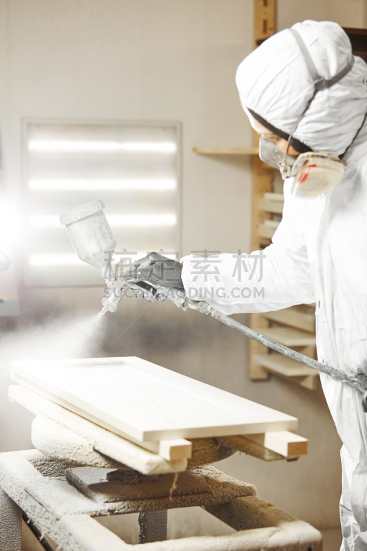 白色,涂料,木制,面罩,男人,手套,安全的,垂直画幅,木工